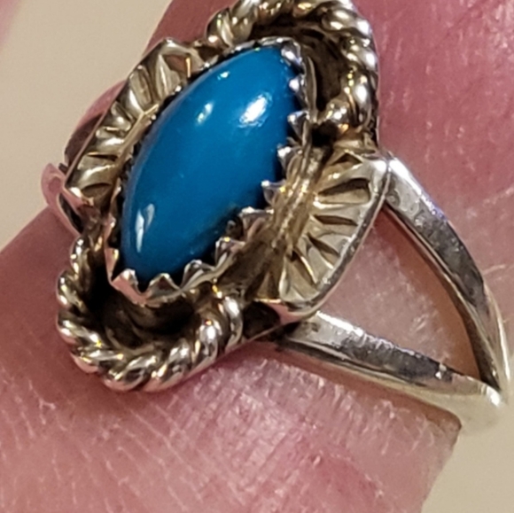Sterling silver turquoise ring size 6 - Picture 4 of 4